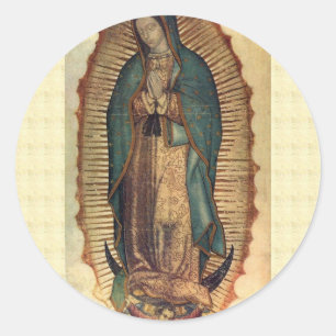Nuestra Señora Vårt Dam-virus Guadalupe Runt Klistermärke