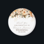 Nuetral Beige Floral Botanical Wedding Brown Magnet<br><div class="desc">Bröllop Magnet med stora vattenfärgsBlommigtar i Beige och Nuetal Färg med Faux Glitter Dusty Brown</div>