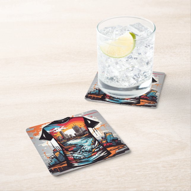 Nueva York, graffiti. Underlägg Papper Kvadrat (Insitu)