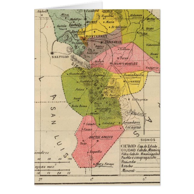 Nuevo Leon, Mexiko Hälsningskort (Framsidan)