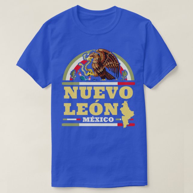 Nuevo Leon Mexiko Mapa Bandera Mexiicana Mexican S T Shirt (Design framsida)