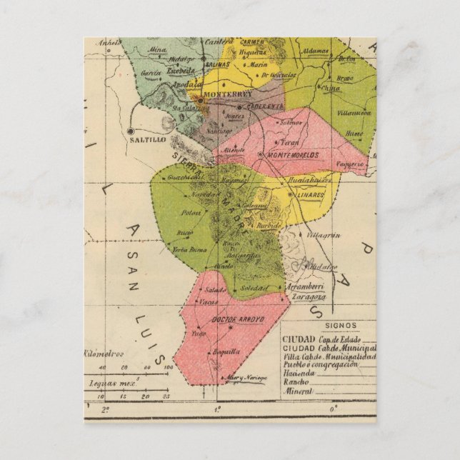 Nuevo Leon, Mexiko Vykort (Framsida)