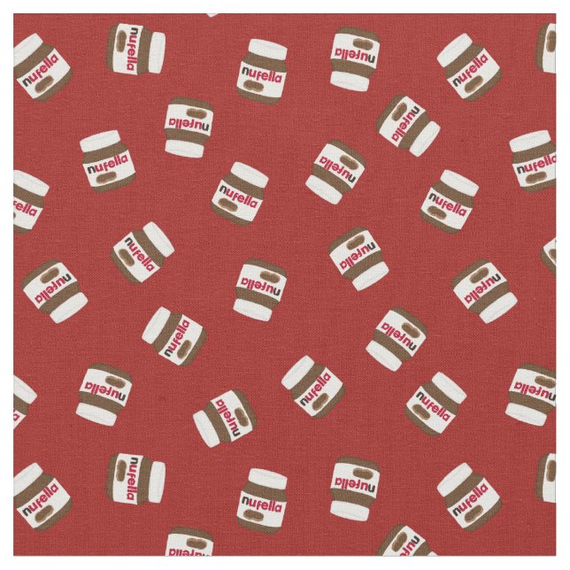 Nufella Chocolate Spread Mönster Tyg (Närbild)