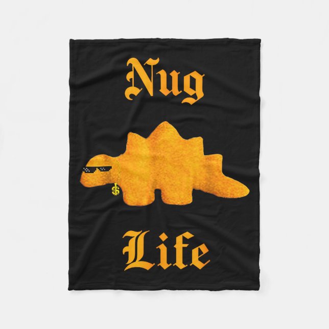 Nug Life Dinosaur Chicken Nugget Funny Retro  Fleecefilt (Framsidan)