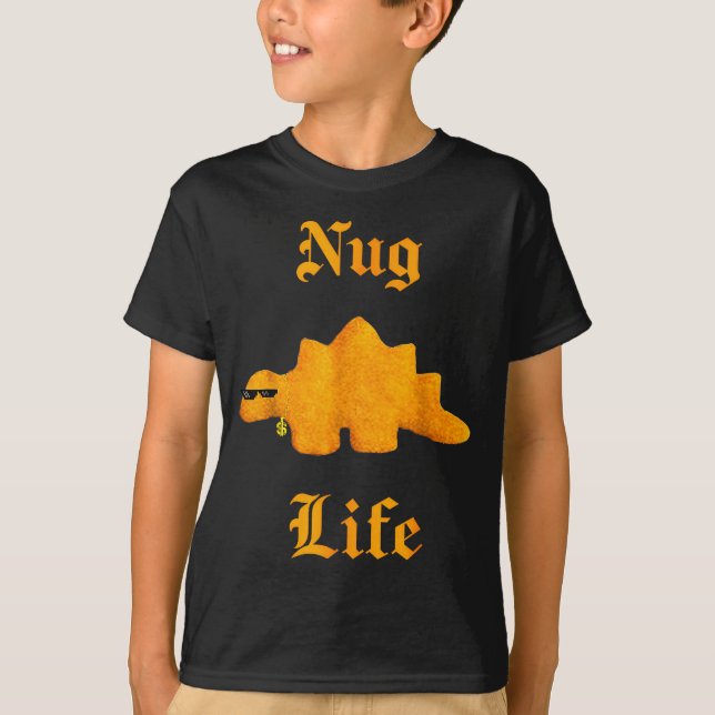 Nug Life Dinosaur Chicken Nugget Funny Retro  T Shirt (Framsida)