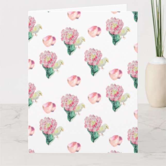 Nugget Baby Easter Chick and Tulip Kort (Framsida)