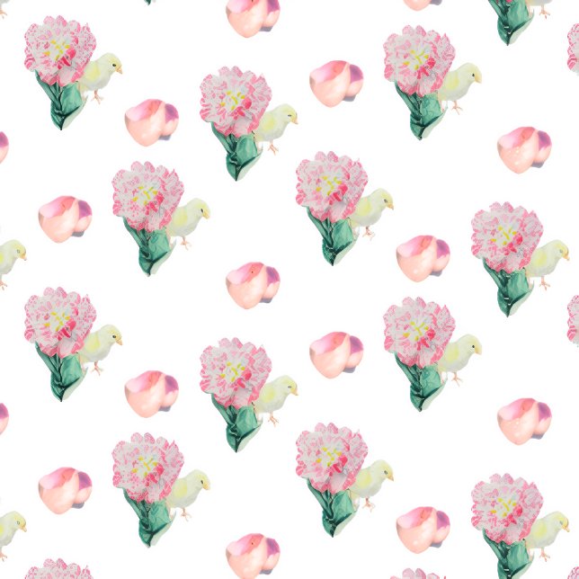 Nugget Baby Easter Chick and Tulip Kort (Skapare uppladdad)