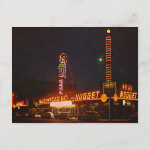 Nugget Carson City's äldsta kasino-postkort Neon Vykort
