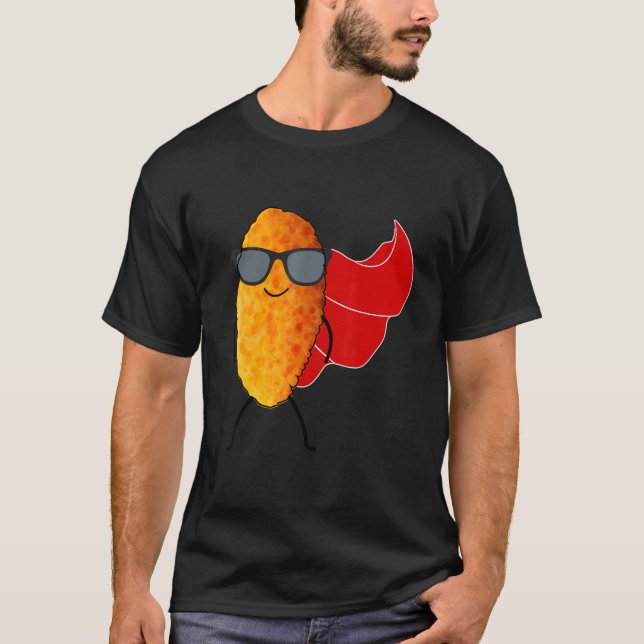 Nugget Nug Cape Chicken Nugget Fast Food T Shirt (Framsida)