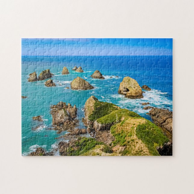 Nugget Point-öarna, Nya Zeeland Pussel (Horisontell)