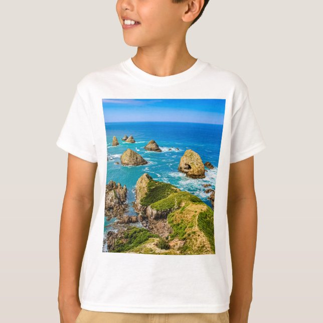 Nugget Point-öarna, Nya Zeeland T Shirt (Framsida)