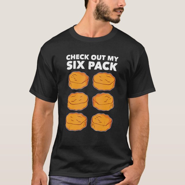 Nugget Six Pack Nugget Kycklingnuggets Snabbmat  T Shirt (Framsida)