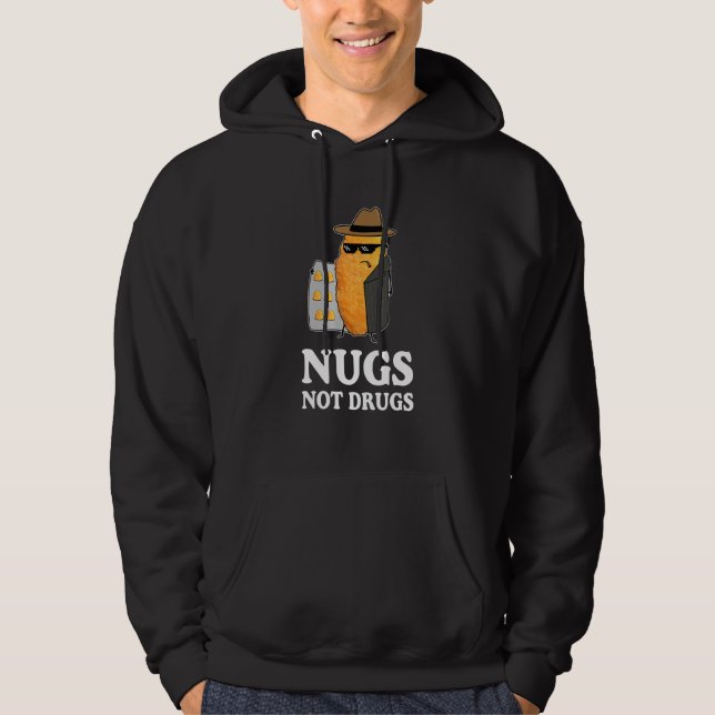 Nuggets Inte Droger Roliga Kycklingnuggets Hoodie (Framsida)