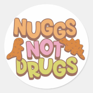 Nuggs inte droger runt klistermärke