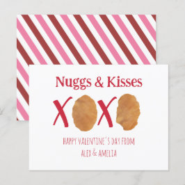 Nuggs Kisses Chicken Nuggets Pun Valentine Rand Vykort
