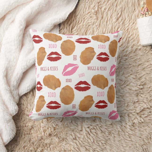 Nuggs & Kisses Valentine Mönster Nuggets Läppar Kudde (Filt)