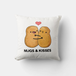 Nugs och Kisses Funny Chicken Nugget Pun Kudde