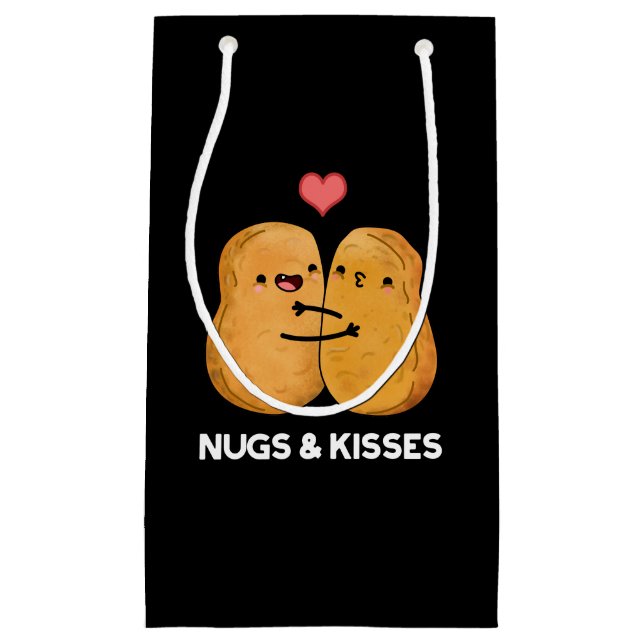 Nugs och Kisses Funny Chicken Nugget Pun Mörk BG (Framsidan)