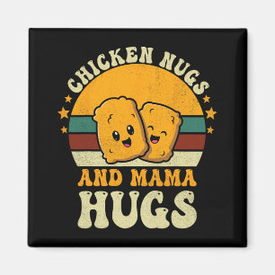 Nugs och Mamma Hugs Småbarn för Chicken Nugget Kär Magnet