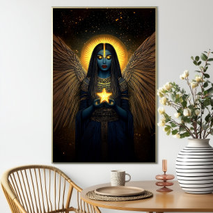 Nuit egyptisk gudinna över natthimlen och stjärnor poster