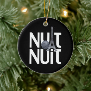 Nuit Nuit Basketnatt Franska Ord Paris Torn Julgransprydnad Keramik