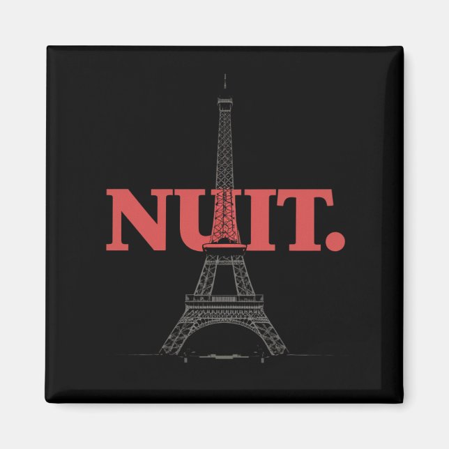 Nuit Nuit Natt Natt Franska Ord Paris Torn  Magnet (Framsidan)