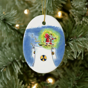 Nukad jul tomte oval keramisk prydnad julgransprydnad keramik