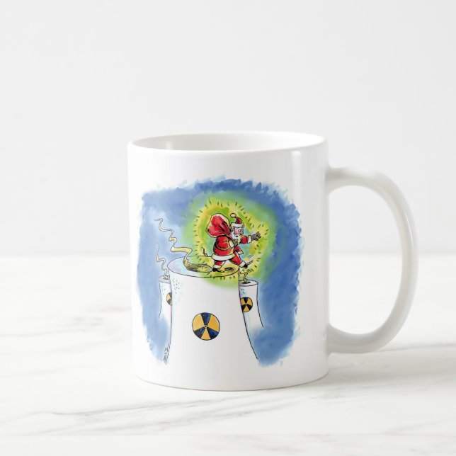Nuked Jultomten lämnat hand mugg (Höger)