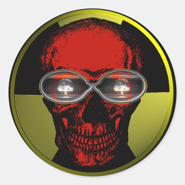 Nuked Sticker Runt Klistermärke (Framsida)