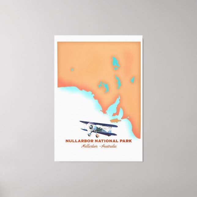Nullarbor National Park Australien karta Canvastryck (Framsida)