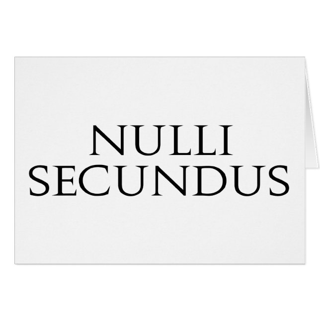 Nulli Secundus Hälsningskort (Framsidan Horizontal)