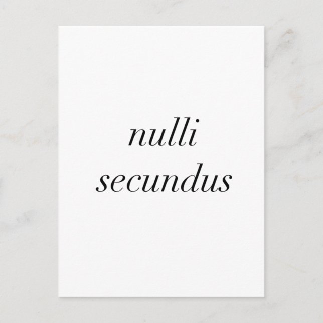 nulli secundus second till no vykort (Framsida)