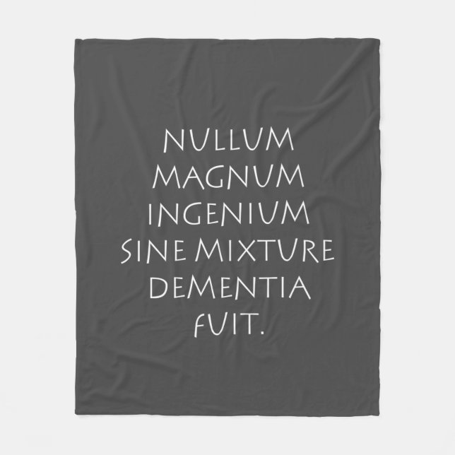 Nullum magnum ingenium sine blandning demens fukt fleecefilt (Framsidan)