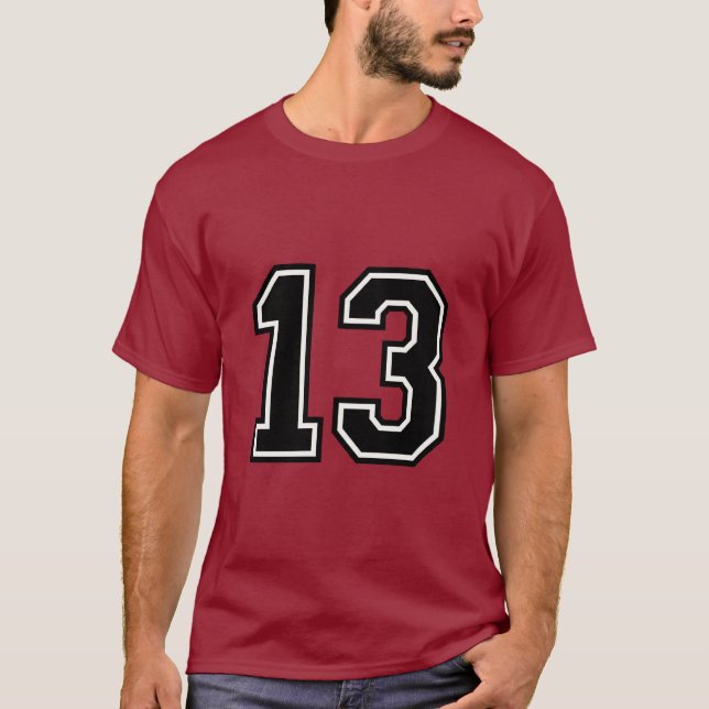 Number 13 Varsity Sports Jersey | 13th Birthday  T Shirt (Framsida)