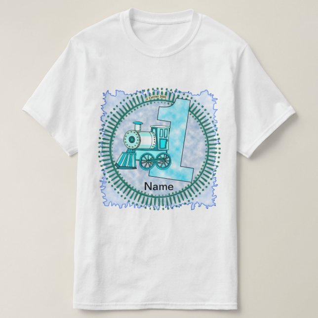 Number 1 Blå Tåg T-Shirt  (Design framsida)