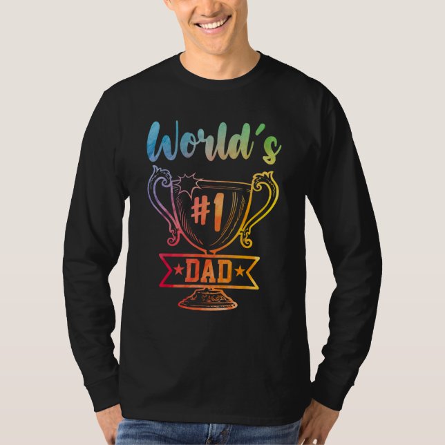 Number 1 Dad Fathers Day For Dad T Shirt (Framsida)