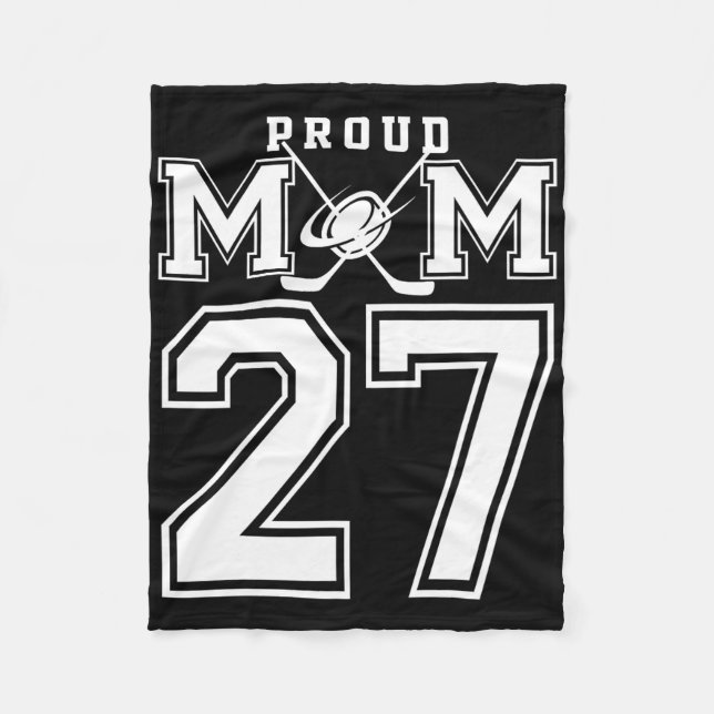 Number 27 Custom Proud Hockey Mom Personalized For Fleecefilt (Framsidan)