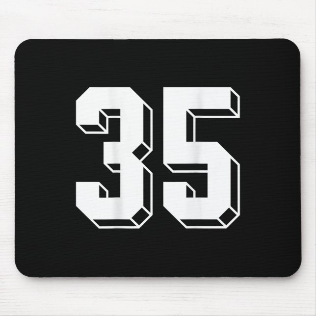 Number 35 Ckside - Retro 80s 90s Teamtröja Numrera Musmatta (Framsidan)