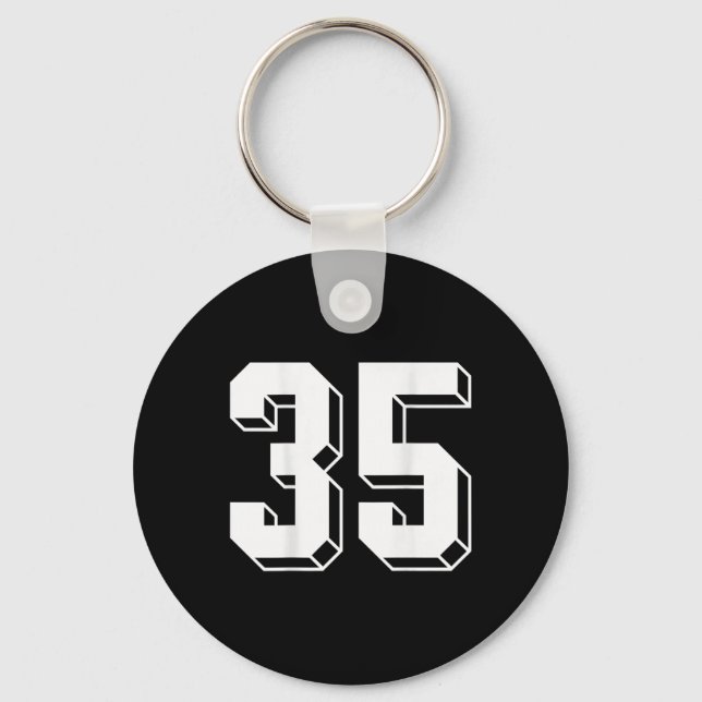Number 35 Ckside - Retro 80s 90s Teamtröja Numrera Nyckelring (Framsida)