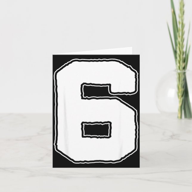 Number 6 6th Birthday Boy Kids Six Year Old Happy  Kort (Framsida)