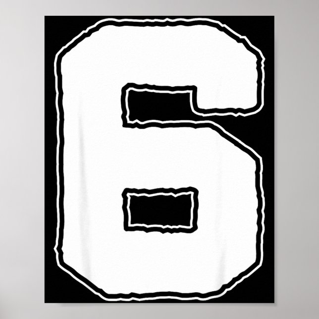 Number 6 6th Birthday Boy Kids Six Year Old Happy  Poster (Framsidan)