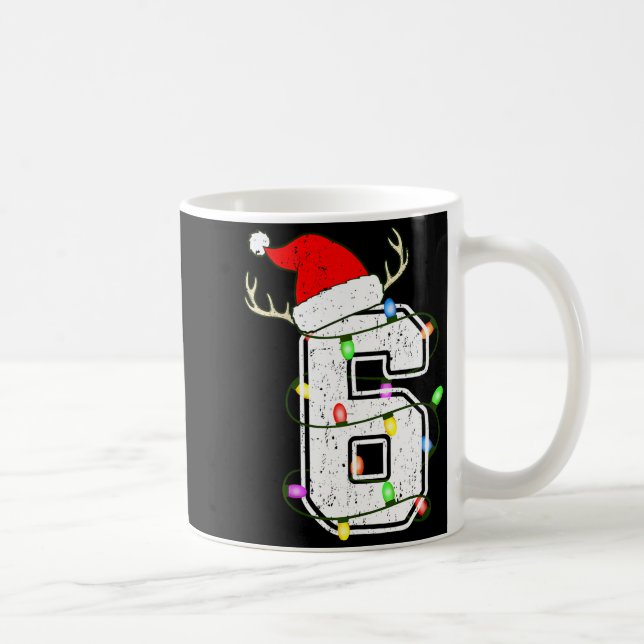 Number 6 6th Birthday Boy Six Christmas Happy Birt Kaffemugg (Höger)