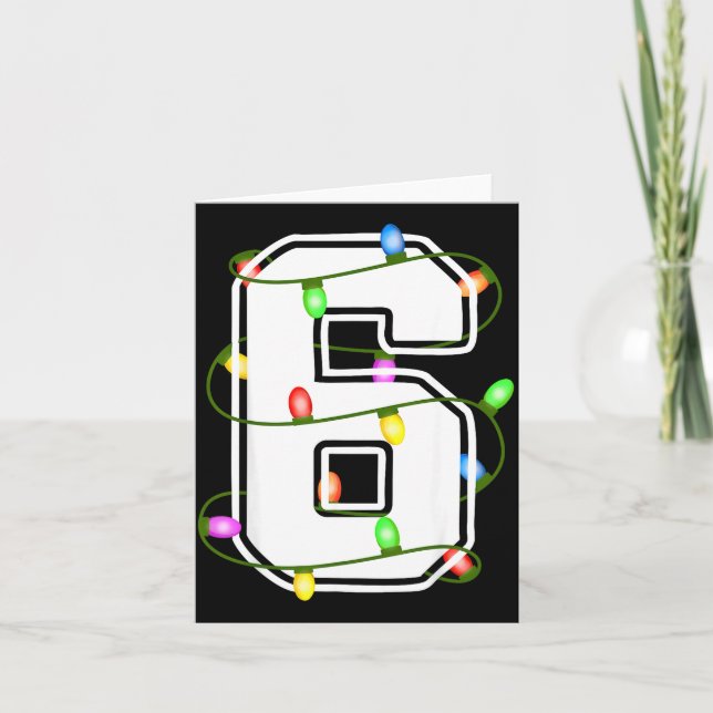 Number 6 6th Birthday Boy Six Christmas Happy Birt Kort (Framsida)