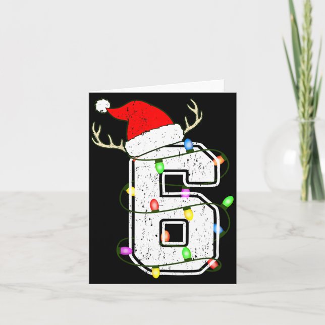 Number 6 6th Birthday Boy Six Christmas Happy Birt Kort (Framsida)