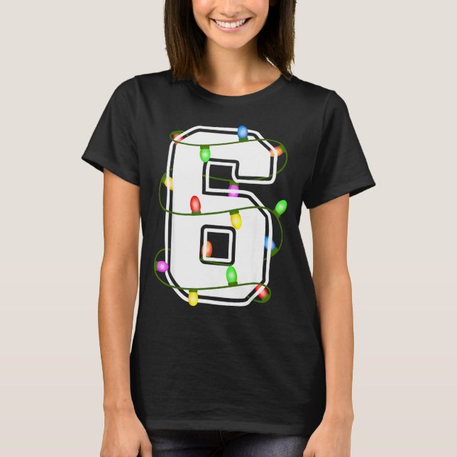 Number 6 6th Birthday Boy Six Christmas Happy Birt T Shirt (Framsida)