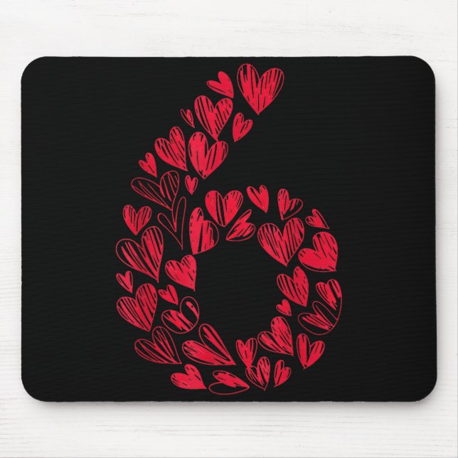 Number 6 - Cute Six Seven Hearts Matching 67 Valen Musmatta (Framsidan)