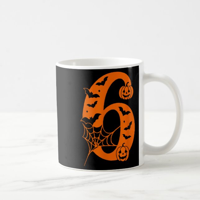 Number 6 Funny Meme Saying 6 7 Six Seven Halloween Kaffemugg (Höger)
