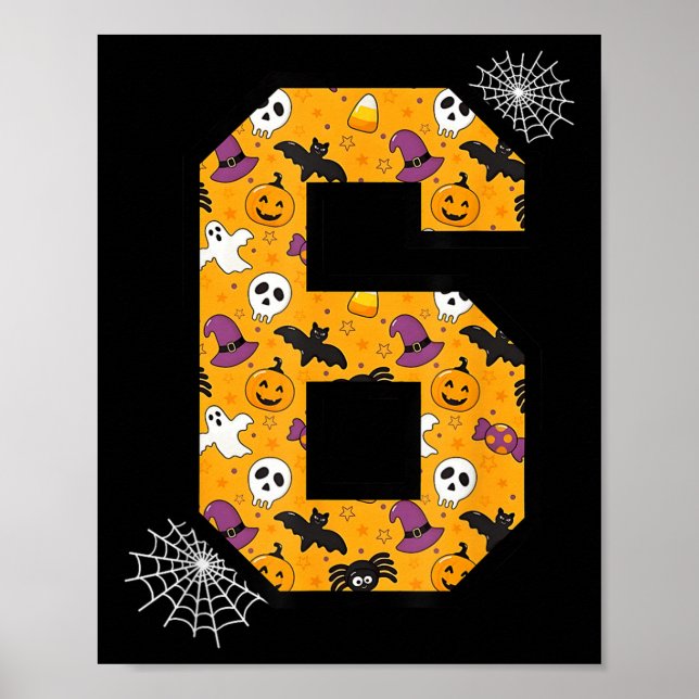 Number 6 Funny Meme Saying 6 7 Six Seven Halloween Poster (Framsidan)