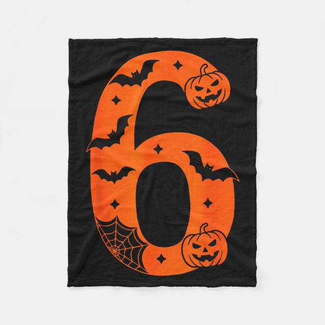 Number 6 Funny Six Seven Meme Halloween  Fleecefilt (Framsidan)