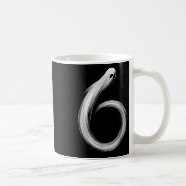 Number 6 Ghost Funny Six Seven 67 Halloween Meme  Kaffemugg (Höger)